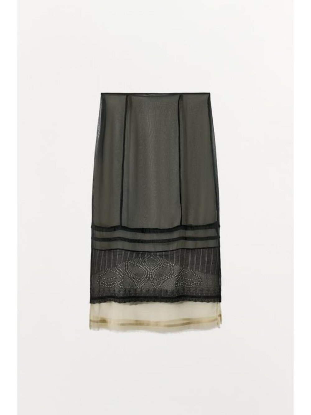 ZARA ORGANZA AND KNIT MIDI SKIRT 1223/702/084 - Picture 4 of 5